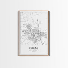 Eugene Oregon Minimalist City Map Canvas Wall Art