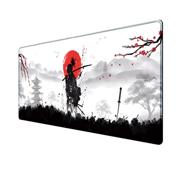 Samurai Warrior Gaming Mouse Pad – Black Desk Mat