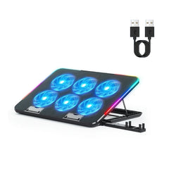Laptop Cooling Pad with 6 LED Fans & USB Ports