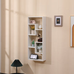 Freestanding 5-Cube Wood Bookcase with Keyhole Hangers