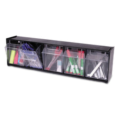 Tilt Bin 5-Section Storage Organizer – Black/Clear