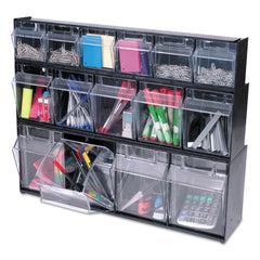 Tilt Bin 5-Section Storage Organizer – Black/Clear