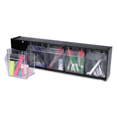 Tilt Bin 5-Section Storage Organizer – Black/Clear
