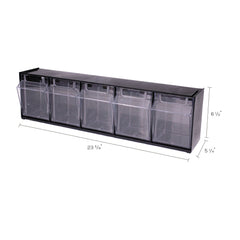 Tilt Bin 5-Section Storage Organizer – Black/Clear
