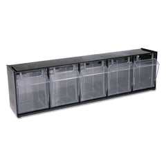 Tilt Bin 5-Section Storage Organizer – Black/Clear