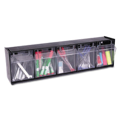 Tilt Bin 5-Section Storage Organizer – Black/Clear