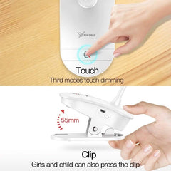 LED Touch On/off Switch with 3 Modes Desk Lamp Clip