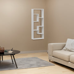 Freestanding 5-Cube Wood Bookcase with Keyhole Hangers