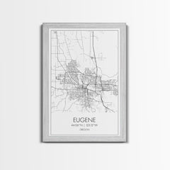 Eugene Oregon Minimalist City Map Canvas Wall Art