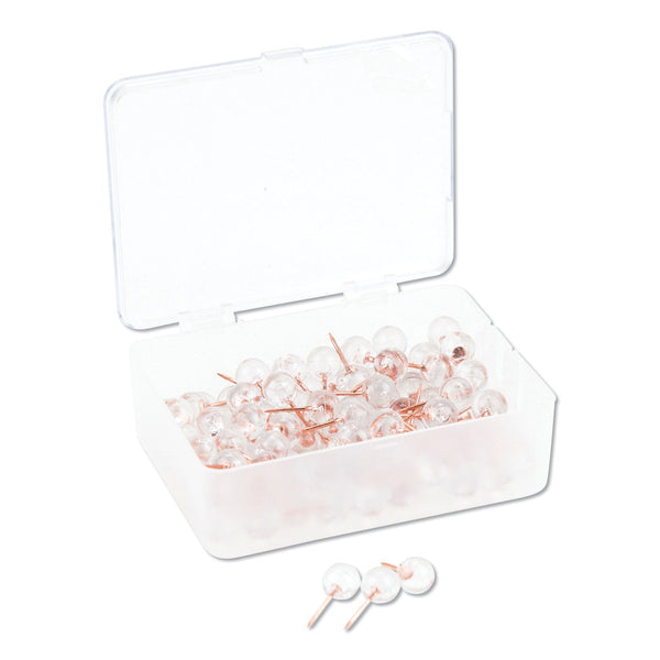 U Brands Sphere Push Pins Clear/Rose Gold 100-Pack