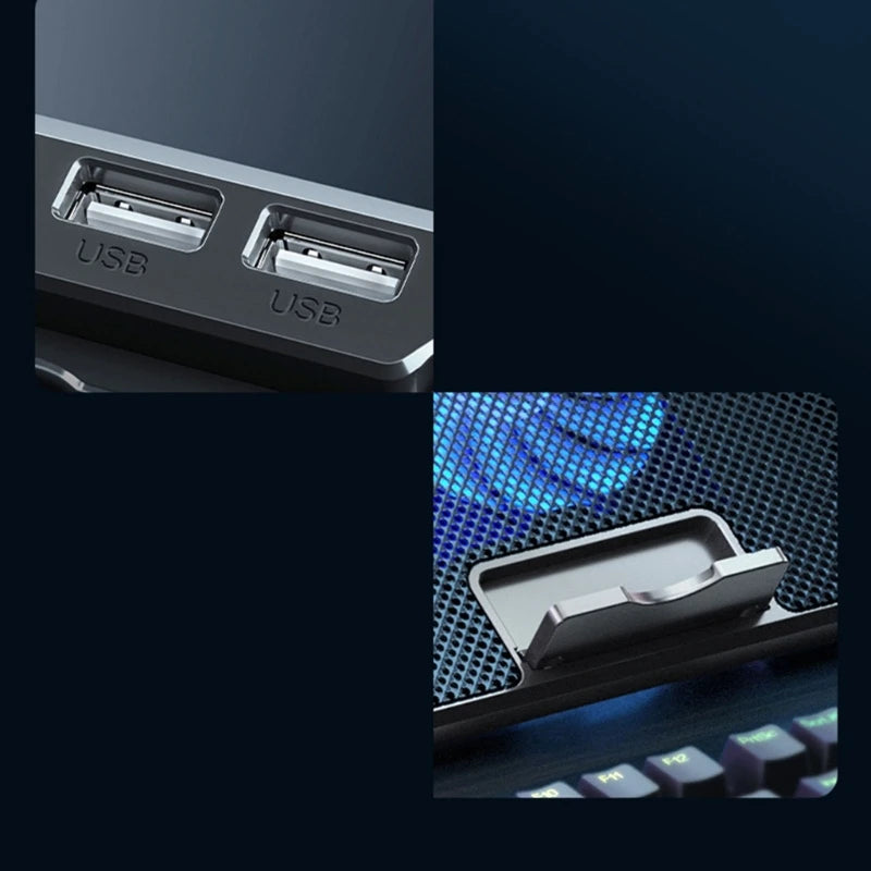 Laptop Cooling Pad with 6 LED Fans & USB Ports
