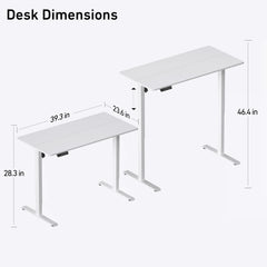 47” Electric Height Adjustable Standing Desk