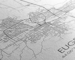 Eugene Oregon Minimalist City Map Canvas Wall Art