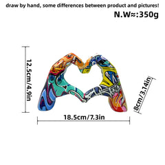 Graffiti Love Gesture Resin Decorative Ornament