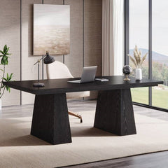 Modern Home Office Computer Desk – Black Wood Finish