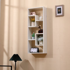 Freestanding 5-Cube Wood Bookcase with Keyhole Hangers