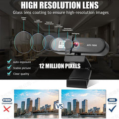 4K Auto Focus USB Webcam with 1080P/2K Support