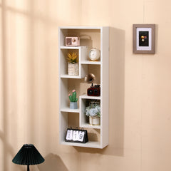Freestanding 5-Cube Wood Bookcase with Keyhole Hangers