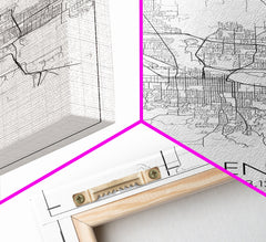 Eugene Oregon Minimalist City Map Canvas Wall Art