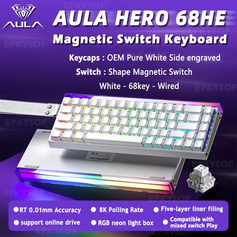 HERO 68HE Magnetic Switch RGB Gaming Keyboard