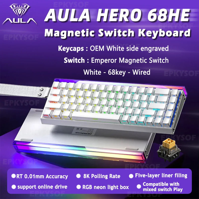 HERO 68HE Magnetic Switch RGB Gaming Keyboard