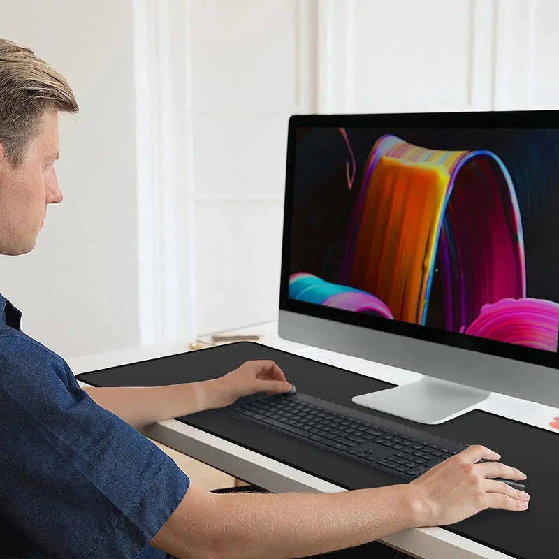 XXL Black Gaming Mouse Pad with Non-Slip Rubber Base