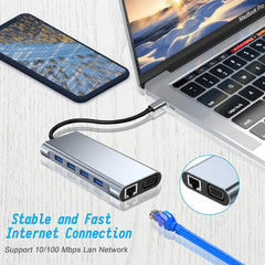 USB-C Hub Adapter with 4K HDMI, VGA & PD