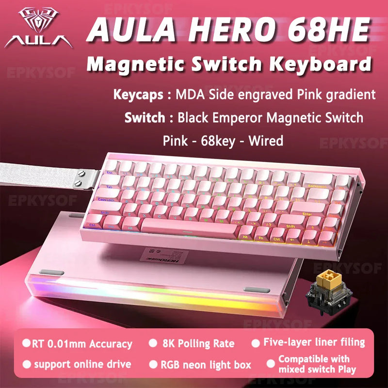 HERO 68HE Magnetic Switch RGB Gaming Keyboard