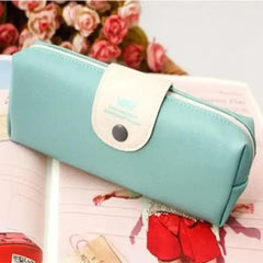 Candy Color PU Leather Pencil Case with Metal Button