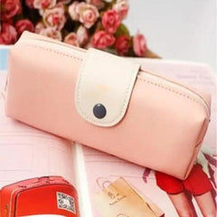 Candy Color PU Leather Pencil Case with Metal Button
