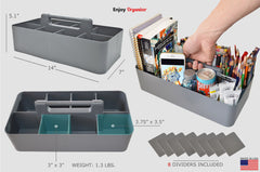 Enjoy Organizer 3-Pack Portable Caddy with Dividers – 8 Compartments