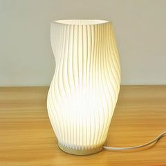 French Cream Style 3D Pleated Bedside Desk Table Lamp