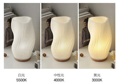 French Cream Style 3D Pleated Bedside Desk Table Lamp