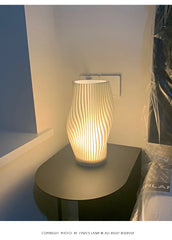 French Cream Style 3D Pleated Bedside Desk Table Lamp