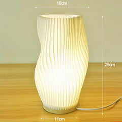 French Cream Style 3D Pleated Bedside Desk Table Lamp