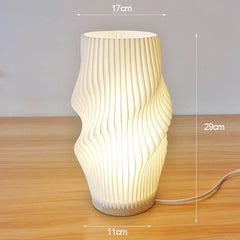 French Cream Style 3D Pleated Bedside Desk Table Lamp
