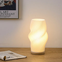 French Cream Style 3D Pleated Bedside Desk Table Lamp