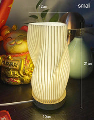 French Cream Style 3D Pleated Bedside Desk Table Lamp