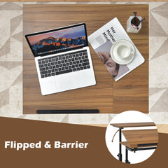 Adjustable Mobile Standing Desk with Tilting Top – Walnut