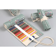Roll-Up Canvas Pencil Wrap Bag for School