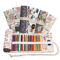 Roll-Up Canvas Pencil Wrap Bag for School