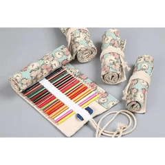 Roll-Up Canvas Pencil Wrap Bag for School