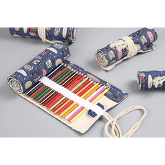 Roll-Up Canvas Pencil Wrap Bag for School