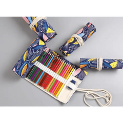 Roll-Up Canvas Pencil Wrap Bag for School