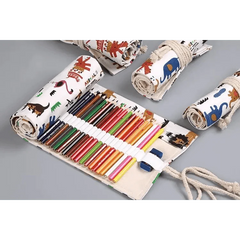 Roll-Up Canvas Pencil Wrap Bag for School