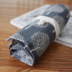 Roll-Up Canvas Pencil Wrap Bag for School